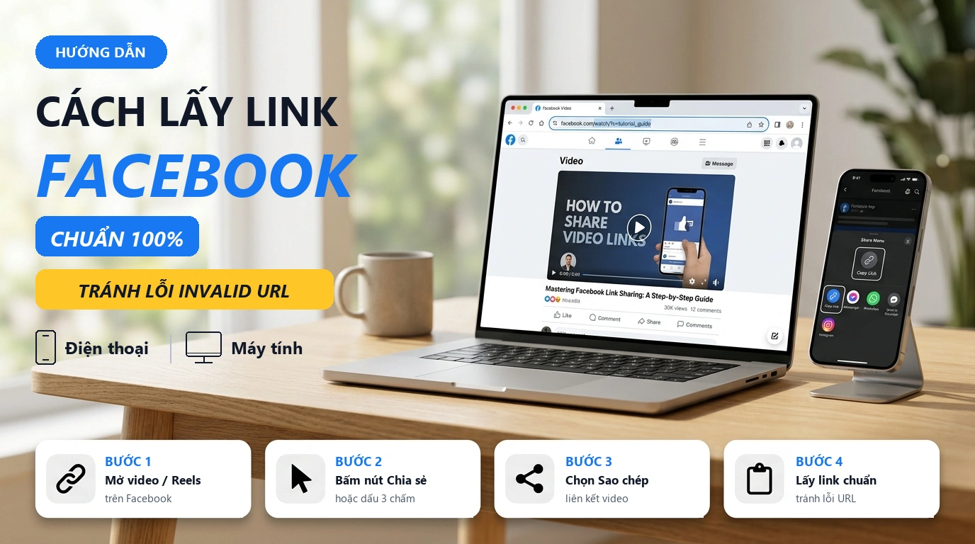 Cách lấy link video Facebook chuẩn trên điện thoại và máy tính (Reels, Story, nhóm kín)